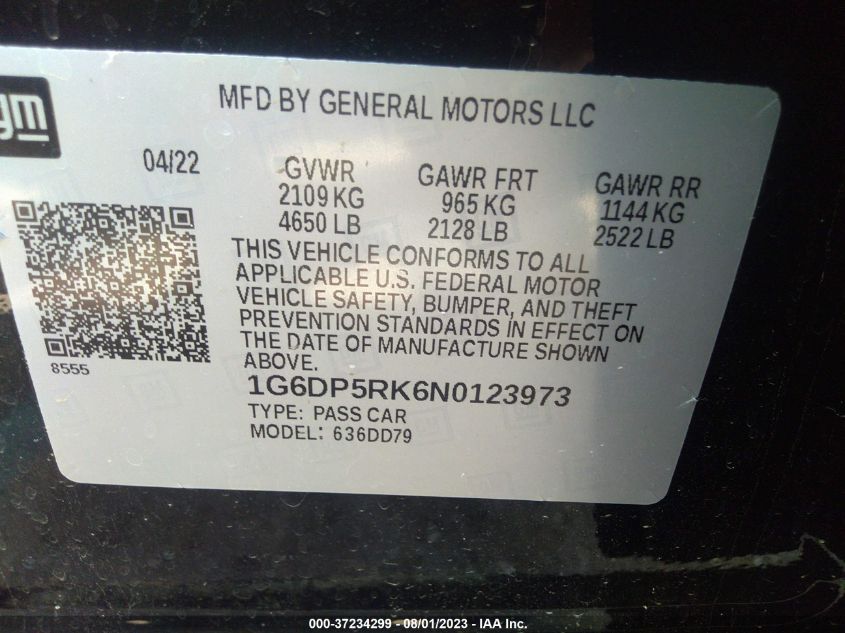 2022 CADILLAC CT5 SPORT - 1G6DP5RK6N0123973