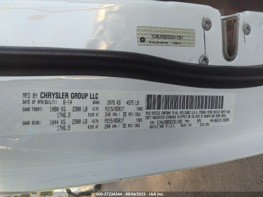 2014 JEEP PATRIOT SPORT - 1C4NJRBB5ED911091