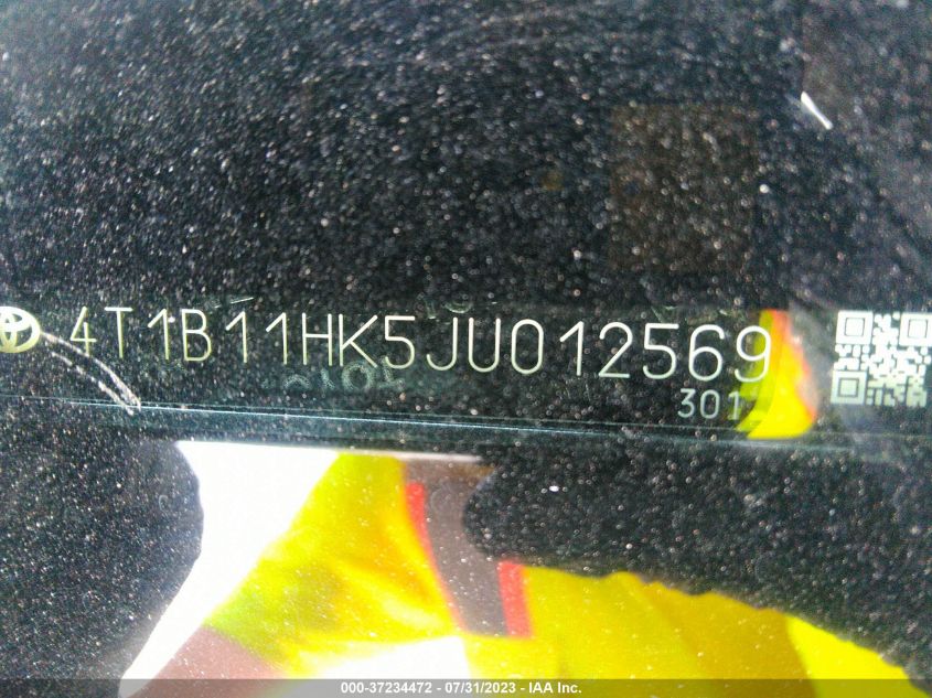 2018 TOYOTA CAMRY LE/SE/XLE/L - 4T1B11HK5JU012569