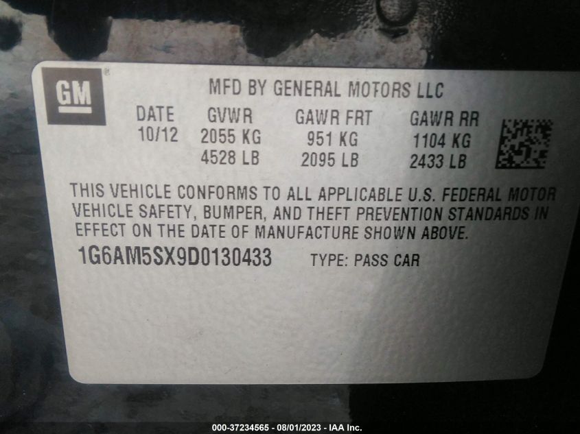 2013 CADILLAC ATS PREMIUM - 1G6AM5SX9D0130433