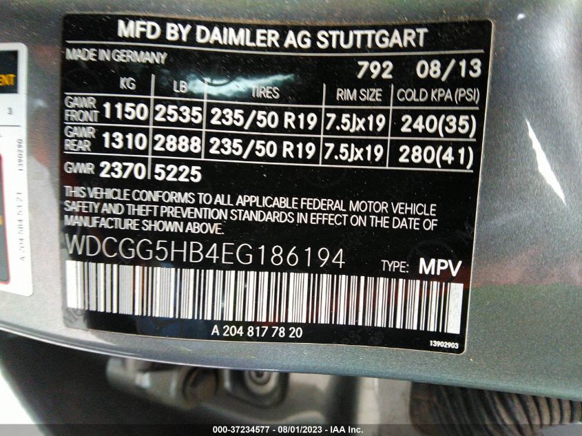 2014 MERCEDES-BENZ GLK-CLASS GLK 350 - WDCGG5HB4EG186194