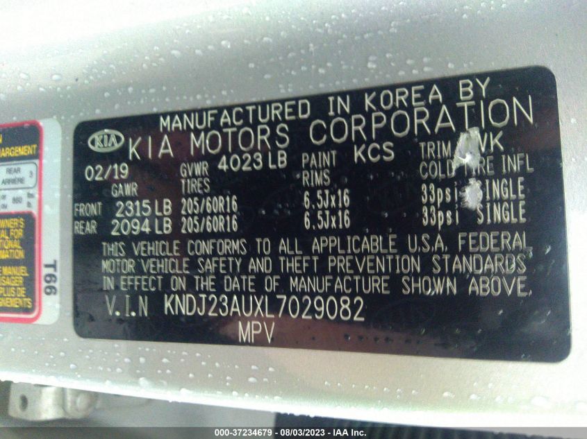 2020 KIA SOUL LX - KNDJ23AUXL7029082