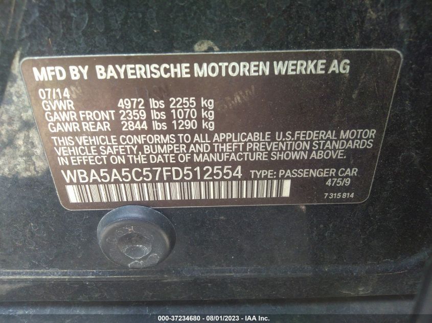 2015 BMW 528I - WBA5A5C57FD512554