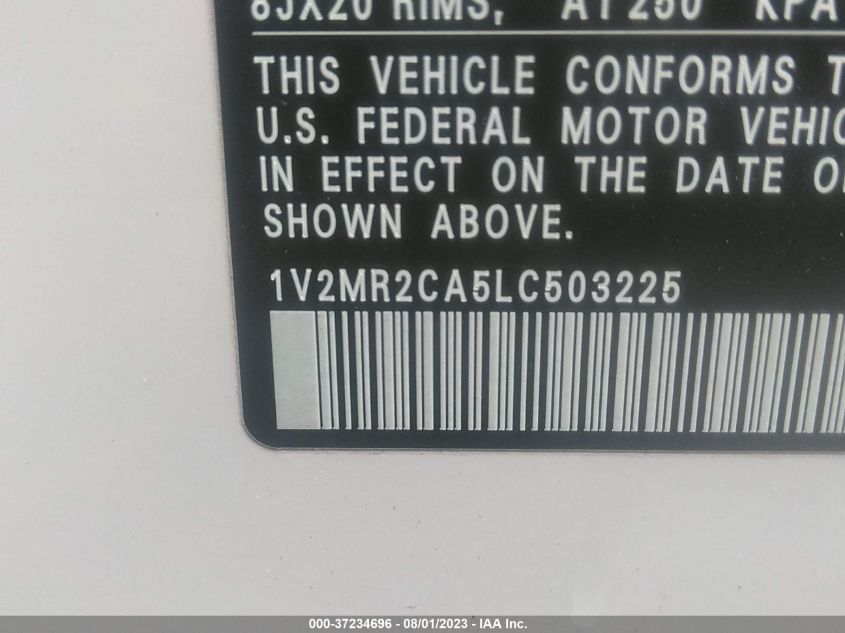 2020 VOLKSWAGEN ATLAS 3.6L V6 SEL - 1V2MR2CA5LC503225