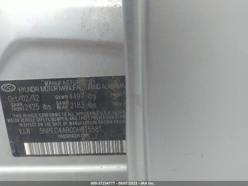 2013 HYUNDAI SONATA SE - 5NPEC4AB0DH615581