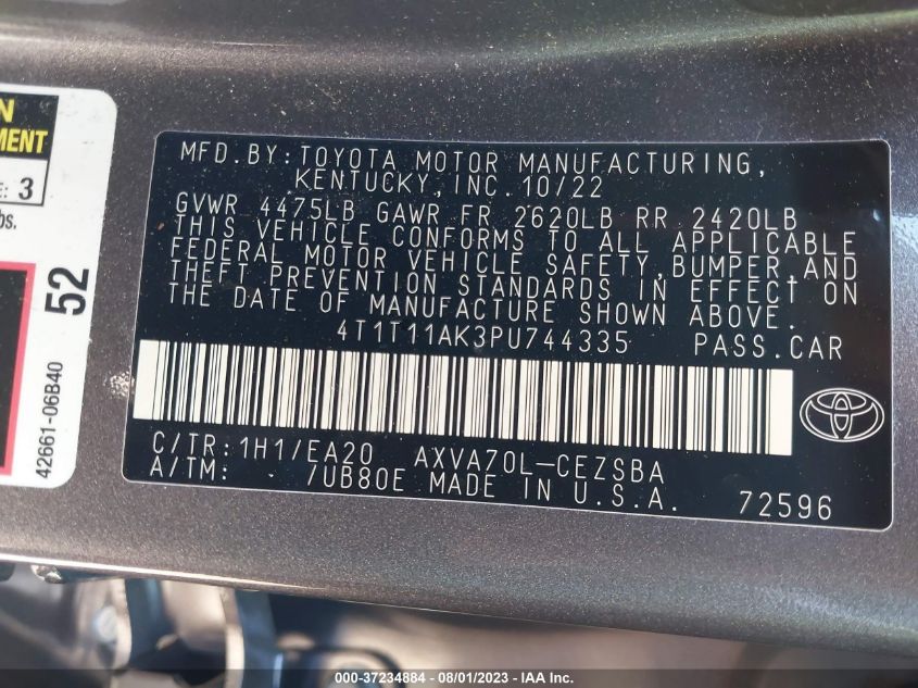 2023 TOYOTA CAMRY SE - 4T1T11AK3PU744335