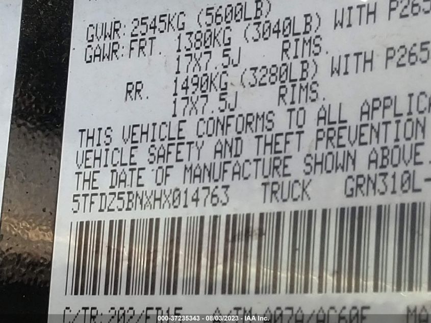 2017 TOYOTA TACOMA SR5/TRD SPORT - 5TFDZ5BNXHX014763