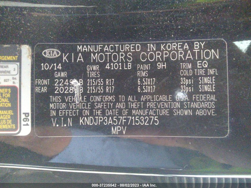 2015 KIA SOUL + - KNDJP3A57F7153275