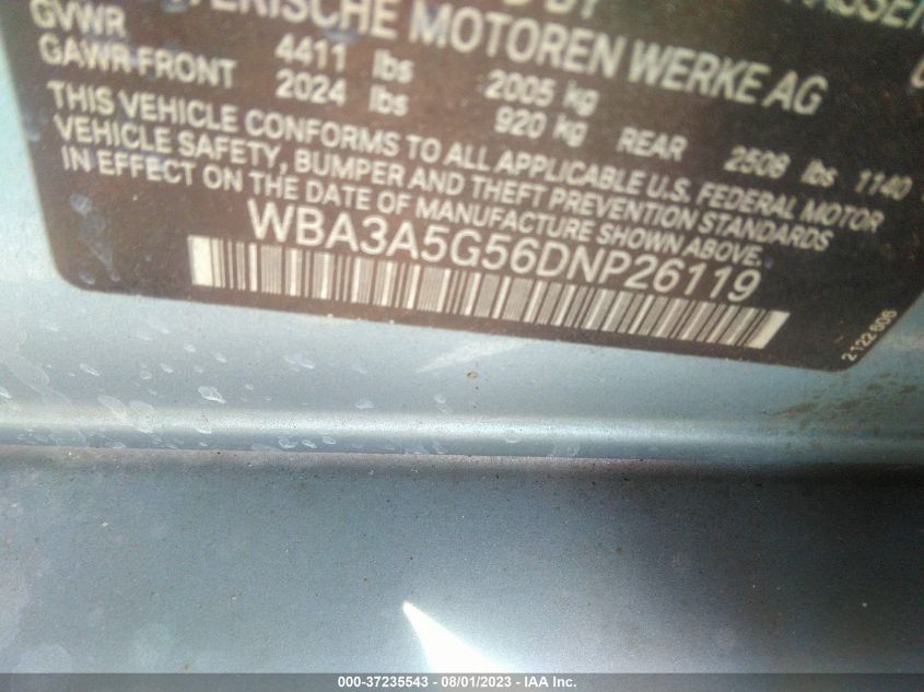 2013 BMW 3 SERIES 328I - WBA3A5G56DNP26119