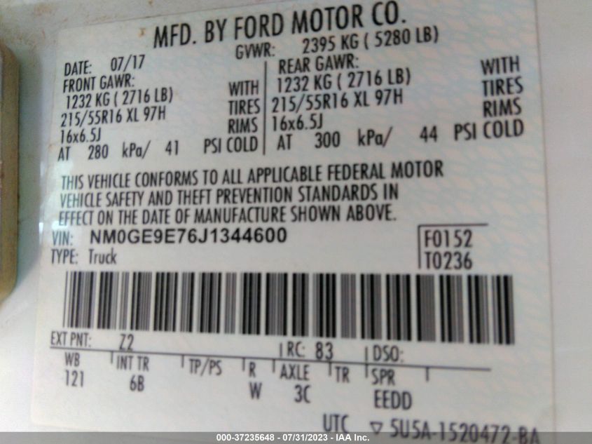 2018 FORD TRANSIT CONNECT WAGON XL - NM0GE9E76J1344600