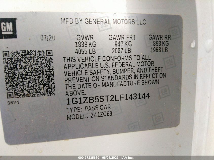 2020 CHEVROLET MALIBU LS - 1G1ZB5ST2LF143144