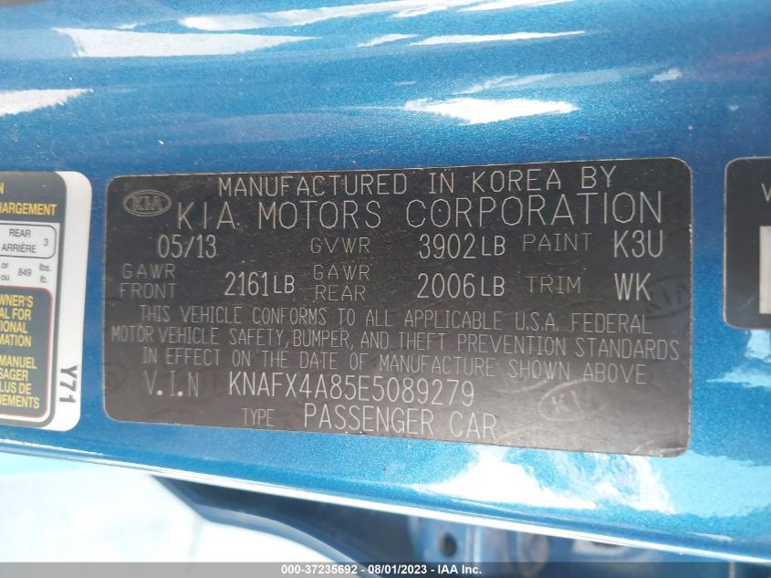 2014 KIA FORTE EX - KNAFX4A85E5089279