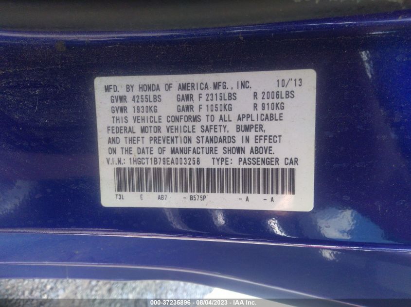 2016 HONDA CIVIC SEDAN TOURING - 19XFC1F99GE013330