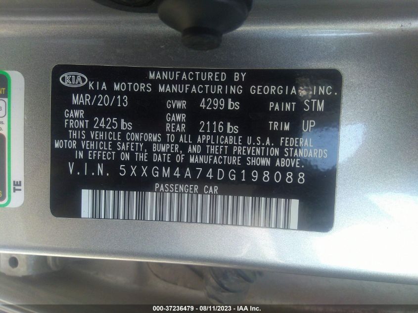 2013 KIA OPTIMA LX - 5XXGM4A74DG198088