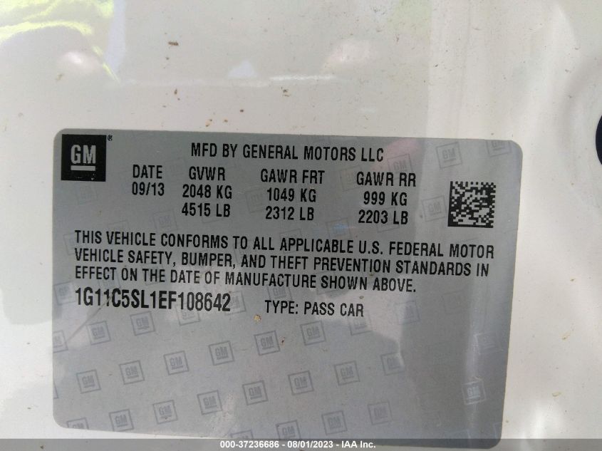 2014 CHEVROLET MALIBU LT - 1G11C5SL1EF108642