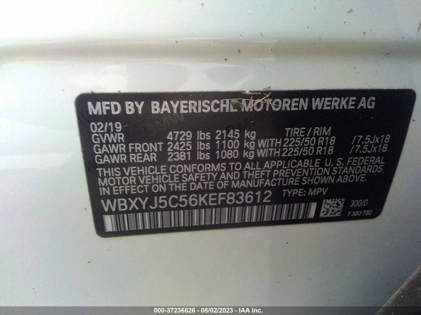 2019 BMW X2 XDRIVE28I - WBXYJ5C56KEF83612