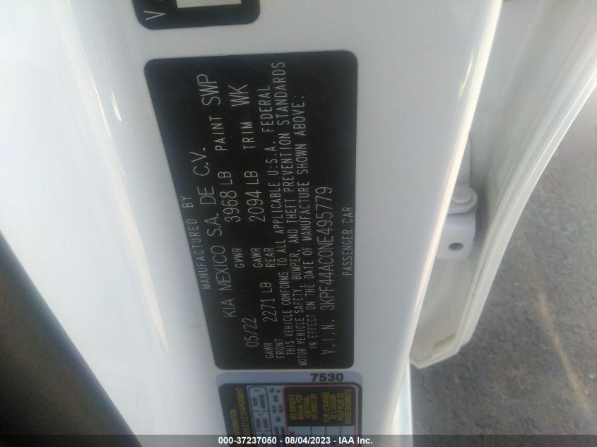 2022 KIA FORTE GT - 3KPF44AC0NE495779