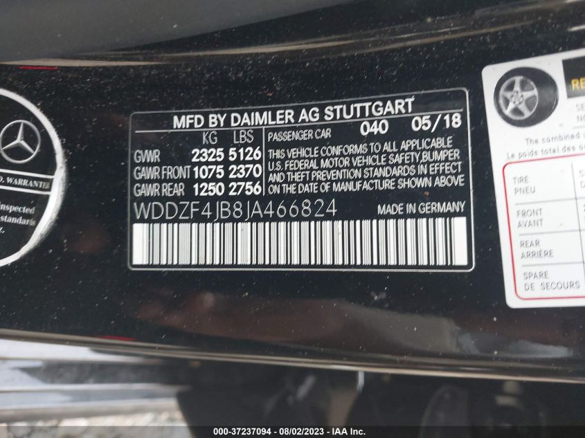 2018 MERCEDES-BENZ E-CLASS E 300 - WDDZF4JB8JA466824