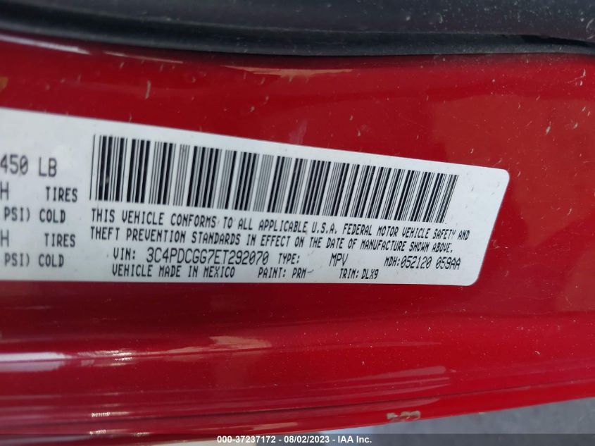 2014 DODGE JOURNEY CROSSROAD - 3C4PDCGG7ET292070