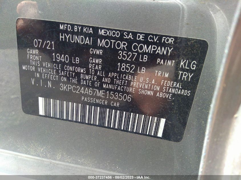 2021 HYUNDAI ACCENT SE - 3KPC24A67ME153506