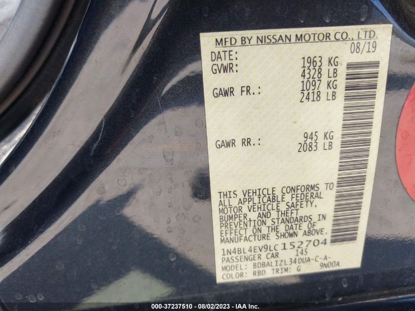 2020 NISSAN ALTIMA 2.5 SL - 1N4BL4EV9LC152704