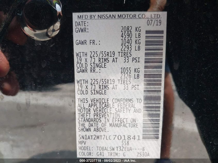 2020 NISSAN ROGUE SL - 5N1AT2MT7LC701841