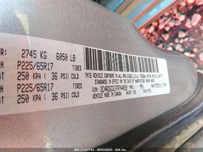 2015 DODGE GRAND CARAVAN SXT - 2C4RDGCG1FR744833