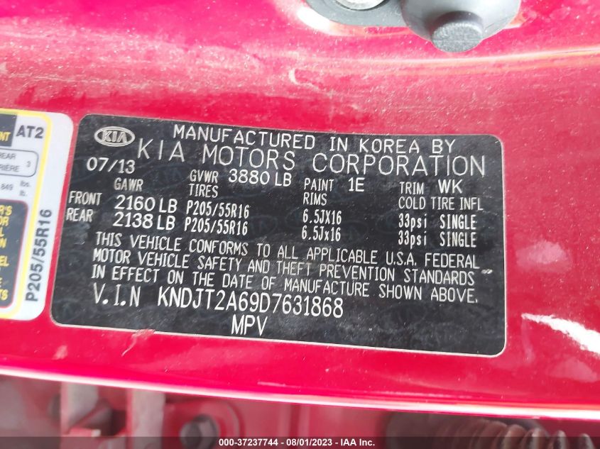 2013 KIA SOUL + - KNDJT2A69D7631868