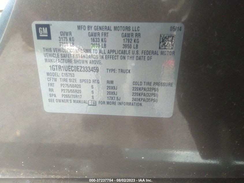 2014 GMC SIERRA 1500 SLE - 1GTR1UEC0EZ333459