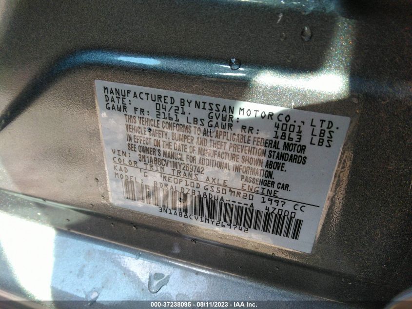 2021 NISSAN SENTRA SV - 3N1AB8CV1MY269742