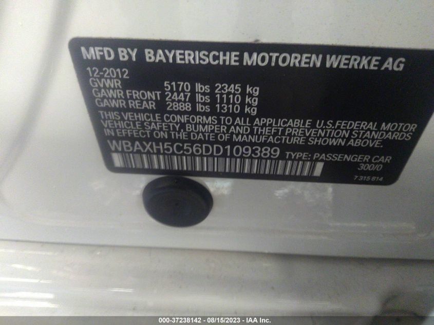 2013 BMW 5 SERIES 528I XDRIVE - WBAXH5C56DD109389