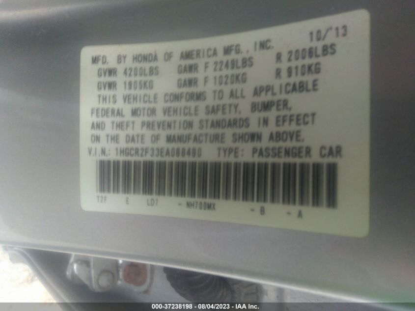 2014 HONDA ACCORD SEDAN LX - 1HGCR2F33EA068490