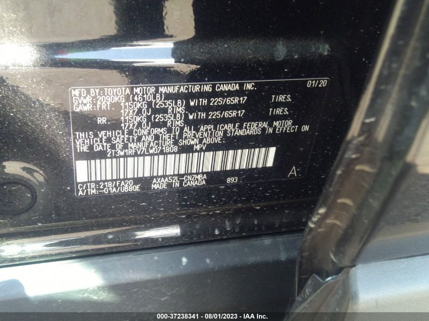 2020 TOYOTA RAV4 XLE - 2T3W1RFV7LW071808