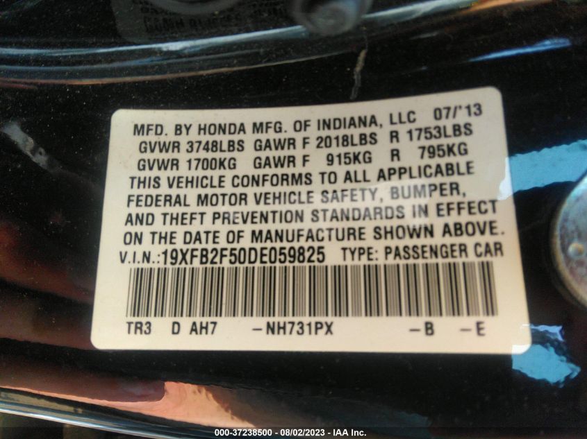 2013 HONDA CIVIC SDN LX - 19XFB2F50DE059825