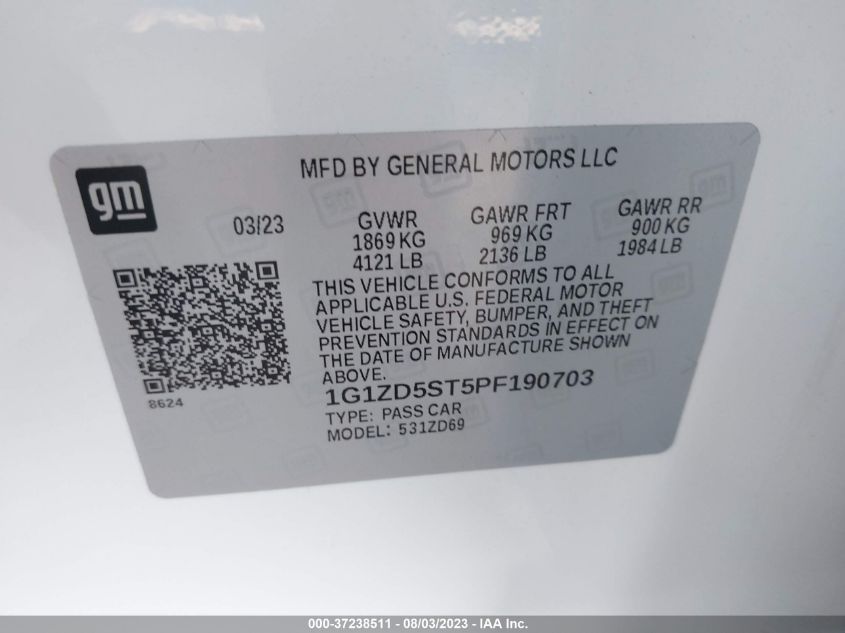 2023 CHEVROLET MALIBU LT - 1G1ZD5ST5PF190703