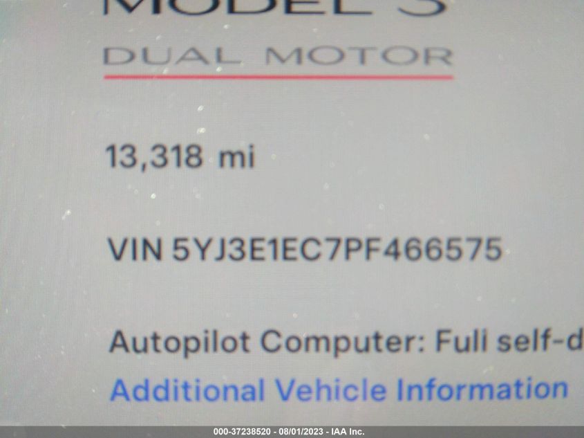 2023 TESLA MODEL 3 PERFORMANCE - 5YJ3E1EC7PF466575