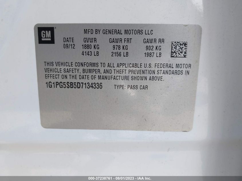 2013 CHEVROLET CRUZE LTZ - 1G1PG5SB5D7134336