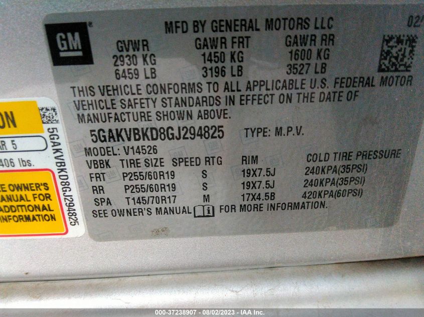 2016 BUICK ENCLAVE LEATHER - 5GAKVBKD8GJ294825