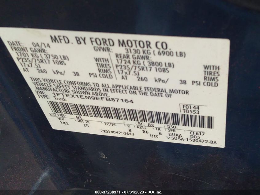 2014 FORD F-150 XL/STX/XLT - 1FTEX1EM9EFB87164