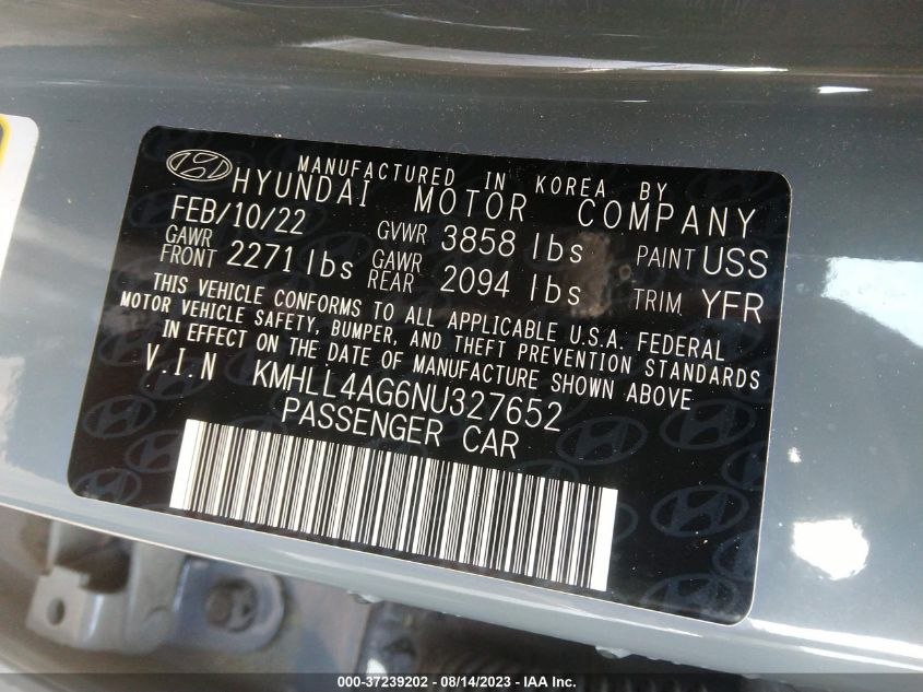 2022 HYUNDAI ELANTRA SE - KMHLL4AG6NU327652
