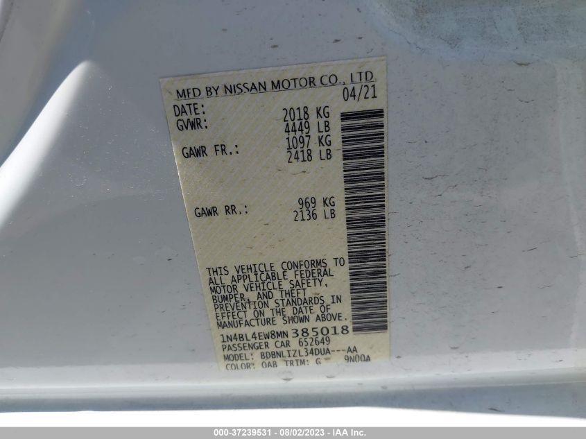 2021 NISSAN ALTIMA 2.5 SL - 1N4BL4EW8MN385018