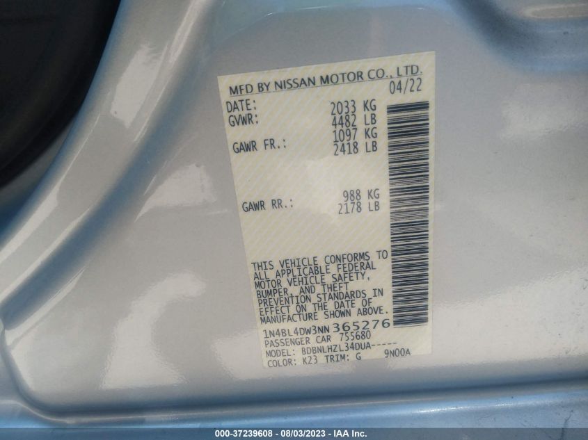 2022 NISSAN ALTIMA 2.5 SV - 1N4BL4DW3NN365276