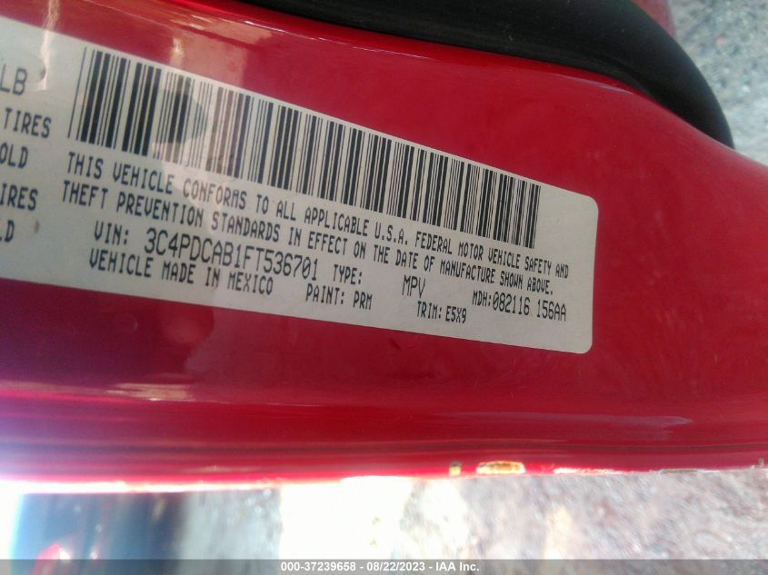 2015 DODGE JOURNEY SE - 3C4PDCAB1FT536701