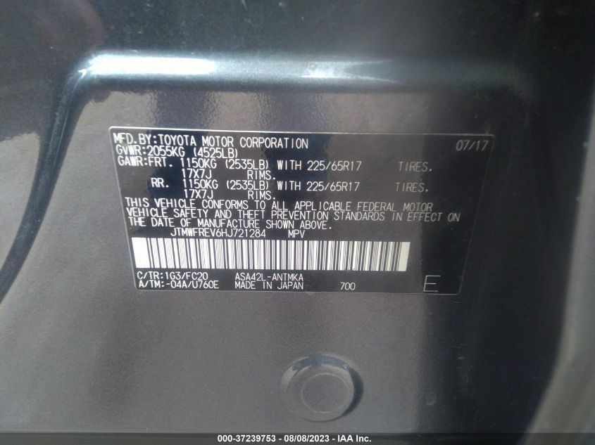 2017 TOYOTA RAV4 XLE - JTMWFREV6HJ721284