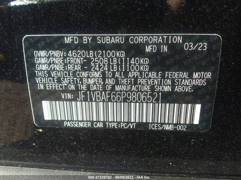 2023 SUBARU WRX PREMIUM - JF1VBAF66P9806521