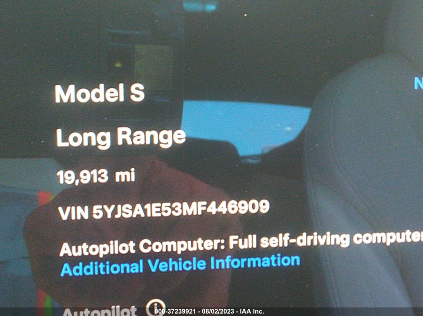 2021 TESLA MODEL S LONG RANGE - 5YJSA1E53MF446909