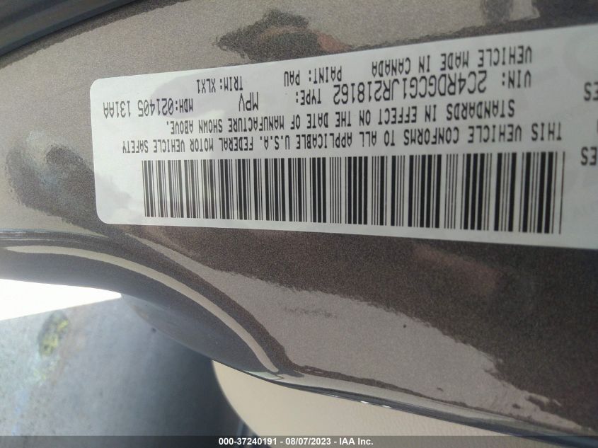 2018 DODGE GRAND CARAVAN SXT - 2C4RDGCG1JR218162