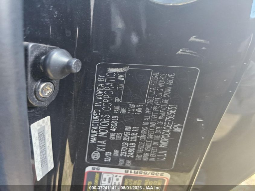 2014 KIA SPORTAGE - KNDPCCAC6E7596651