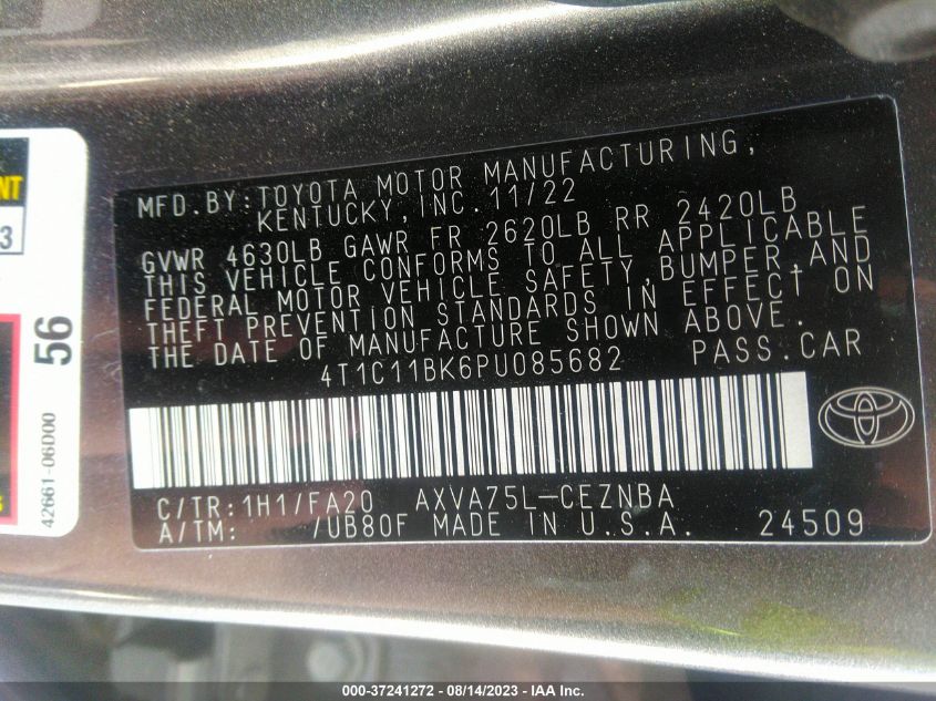 2023 TOYOTA CAMRY LE - 4T1C11BK6PU085682