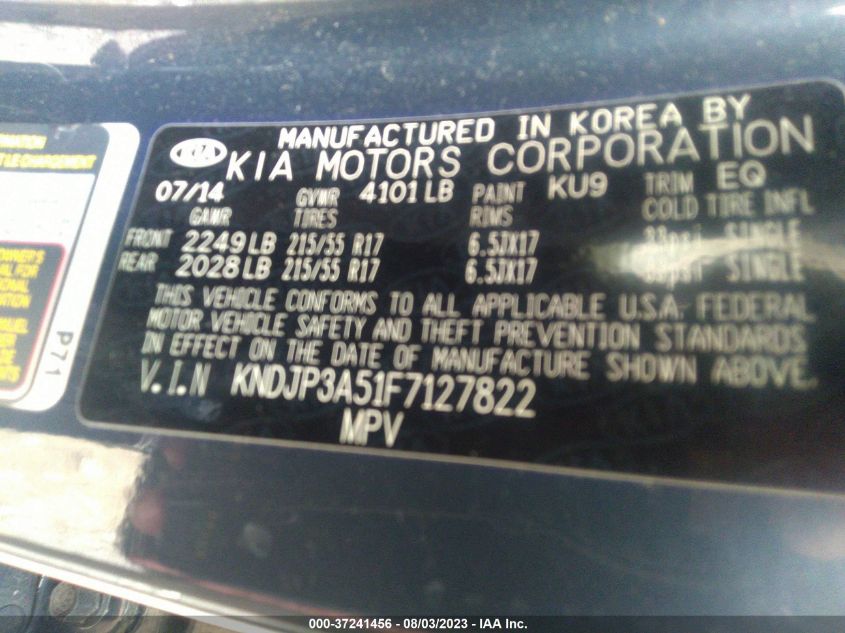 2015 KIA SOUL + - KNDJP3A51F7127822